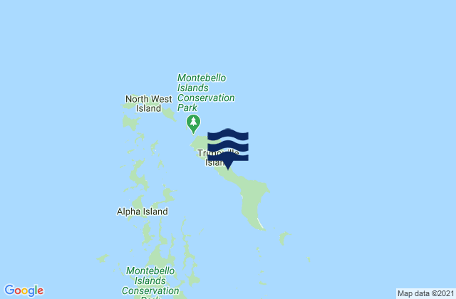 Mappa delle maree di Trimouille Island, Australia