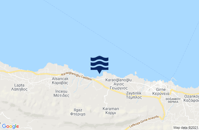 Mappa delle maree di Trimíthi, Cyprus