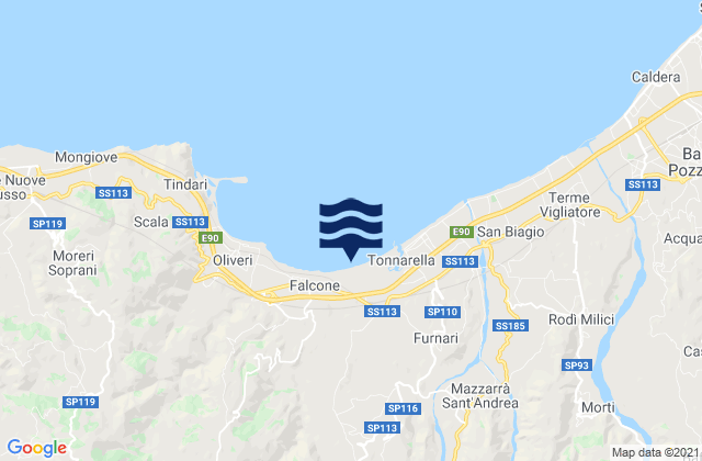 Mappa delle maree di Tripi, Italy