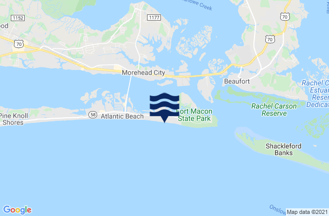 Mappa delle maree di Triple S Marina Bogue Sd, United States