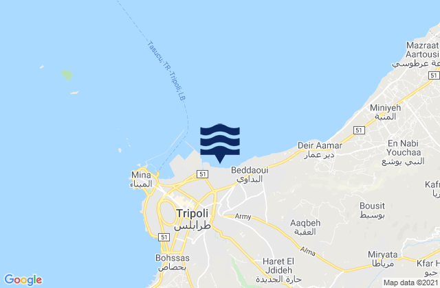 Mappa delle maree di Tripoli, Lebanon