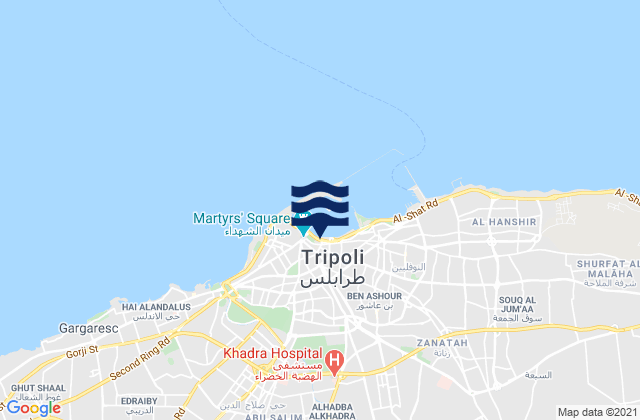 Mappa delle maree di Tripoli, Libya