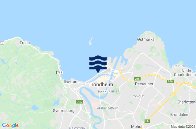 Mappa delle maree di Trondheim, Norway