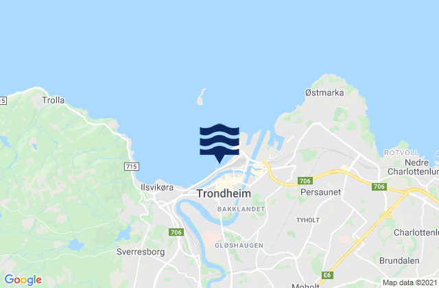 Mappa delle maree di Trondheim, Norway