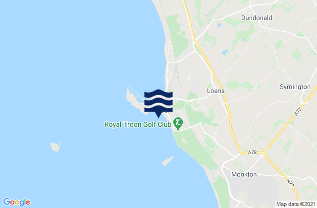 Mappa delle maree di Troon Beach, United Kingdom