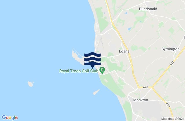 Mappa delle maree di Troon South Sands Beach, United Kingdom