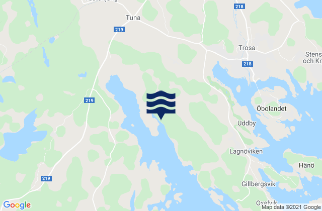 Mappa delle maree di Trosa Kommun, Sweden