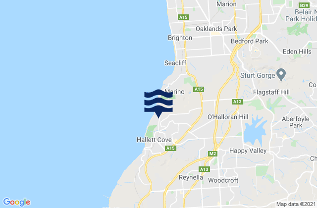 Mappa delle maree di Trott Park, Australia