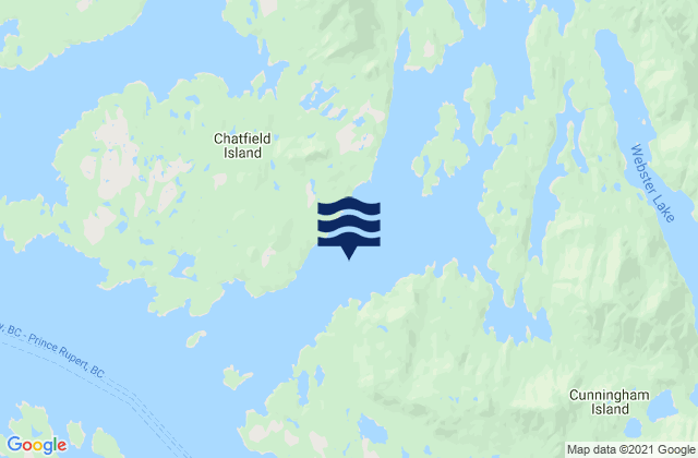 Mappa delle maree di Troup Passage, Canada