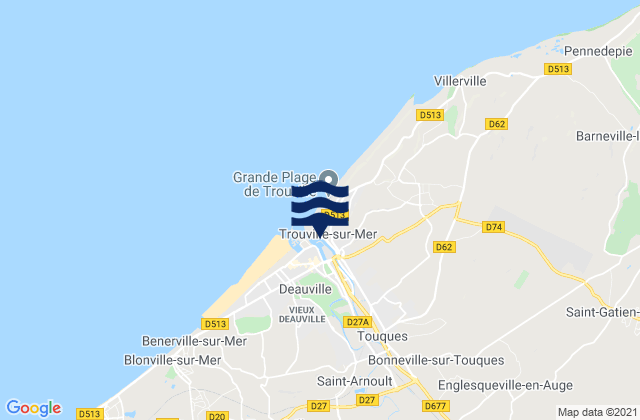Mappa delle maree di Trouville-sur-Mer, France