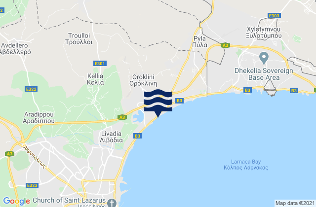 Mappa delle maree di Troúlloi, Cyprus