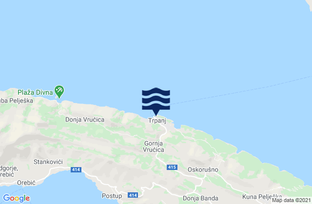Mappa delle maree di Trpanj, Croatia