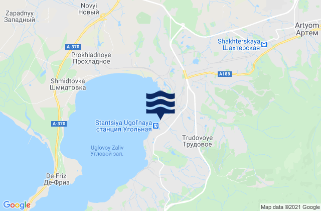 Mappa delle maree di Trudovoye, Russia