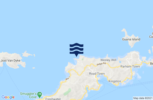 Mappa delle maree di Trunk Bay - Shark Bay, U.S. Virgin Islands