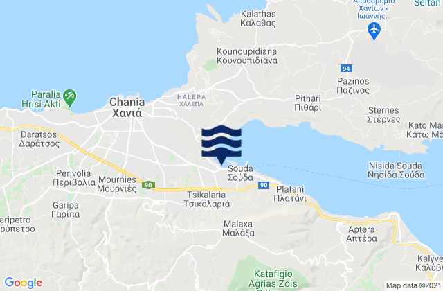 Mappa delle maree di Tsikalariá, Greece