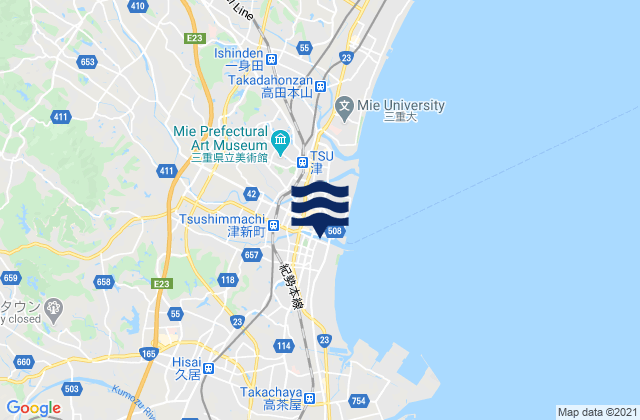 Mappa delle maree di Tsu-shi, Japan