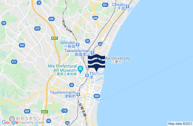 Mappa delle maree di Tsu, Japan