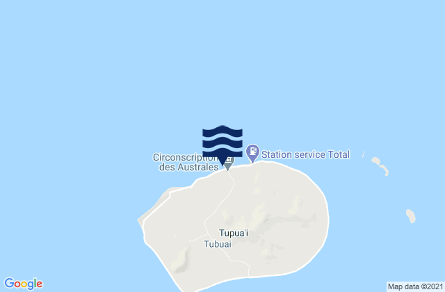 Mappa delle maree di Tubuai, French Polynesia