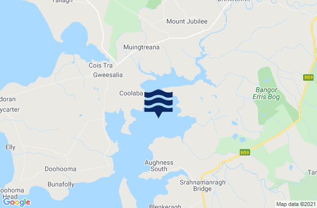 Mappa delle maree di Tullaghan Bay, Ireland