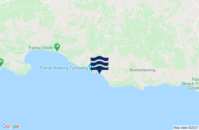 Mappa delle maree di Tumpakoyot, Indonesia