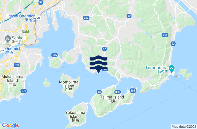 Mappa delle maree di Tuneisi, Japan