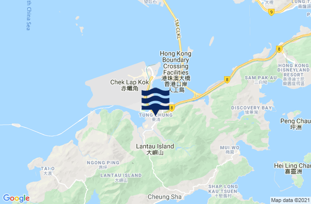 Mappa delle maree di Tung Chung, Hong Kong