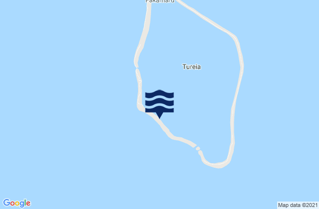 Mappa delle maree di Tureia, French Polynesia