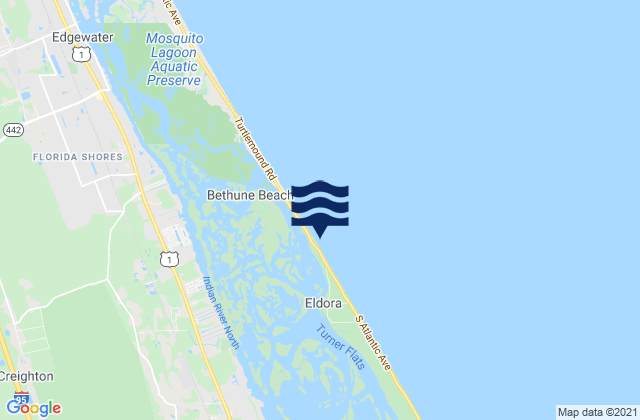 Mappa delle maree di Turtle Mound Mosquito Lagoon, United States