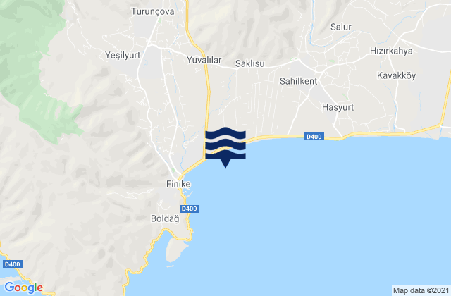 Mappa delle maree di Turunçova, Turkey