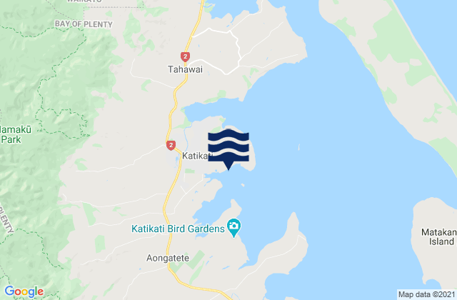 Mappa delle maree di Tutaetaka Island, New Zealand