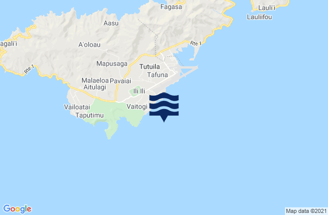 Mappa delle maree di Tuālāuta County, American Samoa