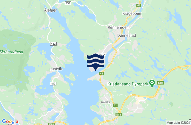 Mappa delle maree di Tveit, Norway