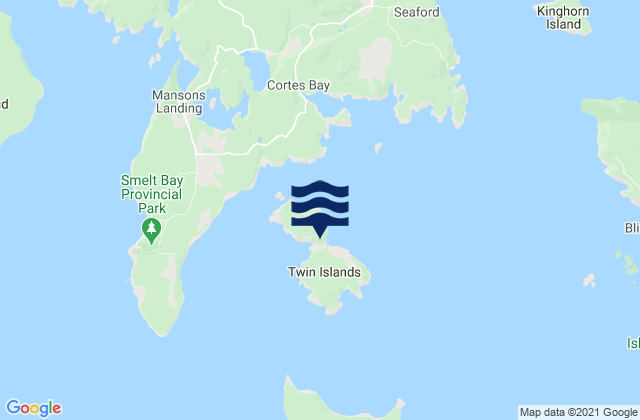 Mappa delle maree di Twin Islands, Canada
