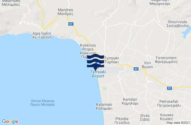 Mappa delle maree di Tympáki, Greece