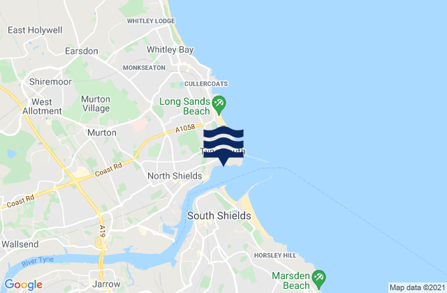 Mappa delle maree di Tynemouth - Longsands, United Kingdom