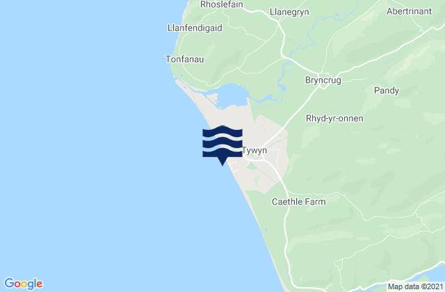 Mappa delle maree di Tywyn Beach, United Kingdom