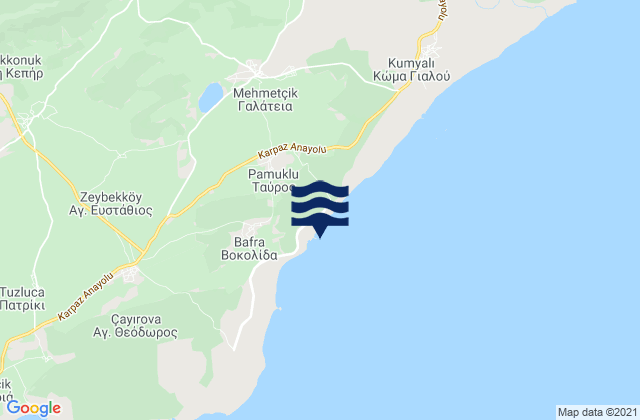 Mappa delle maree di Távrou, Cyprus