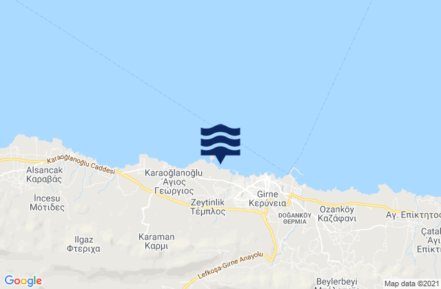 Mappa delle maree di Témplos, Cyprus