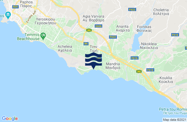 Mappa delle maree di Tími, Cyprus