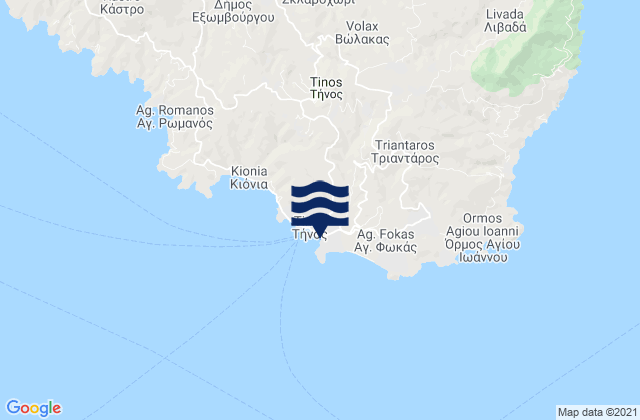 Mappa delle maree di Tínos, Greece