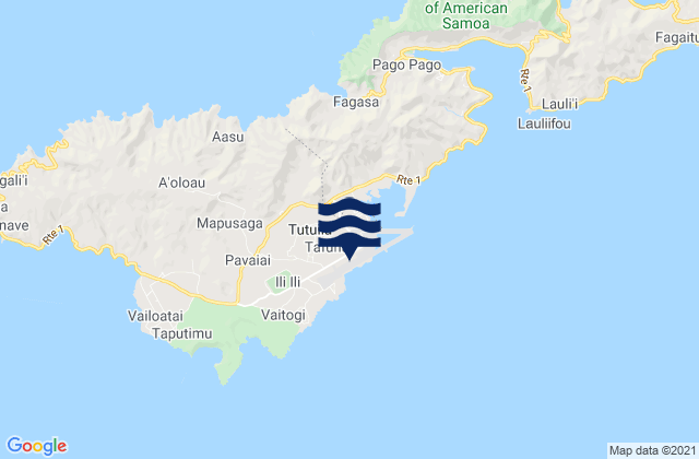 Mappa delle maree di Tāfuna, American Samoa