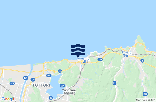 Mappa delle maree di Tōhaku-gun, Japan