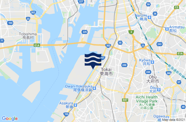 Mappa delle maree di Tōkai-shi, Japan