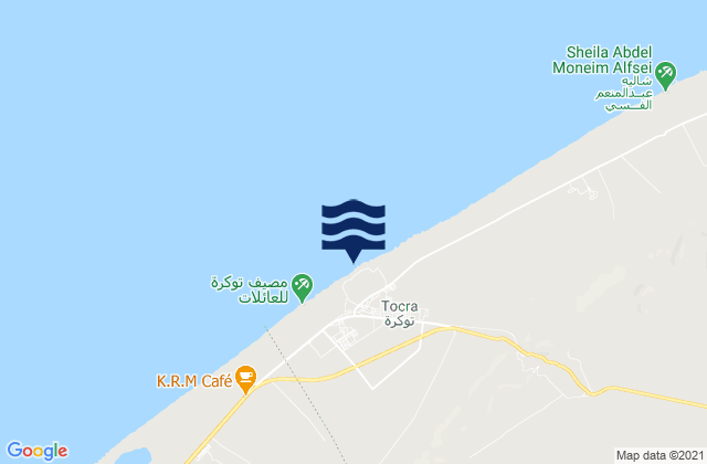 Mappa delle maree di Tūkrah, Libya