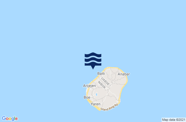 Mappa delle maree di Uaboe District, Nauru