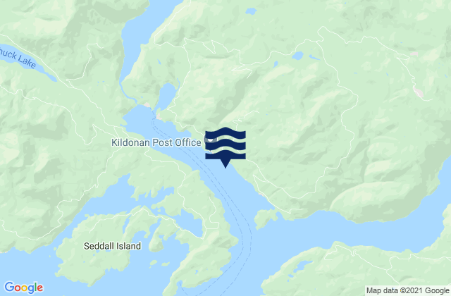 Mappa delle maree di Uchucklesit Inlet, Canada