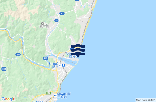 Mappa delle maree di Udono, Japan
