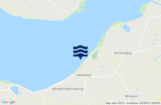 Mappa delle maree di Uelvesbüll, Germany
