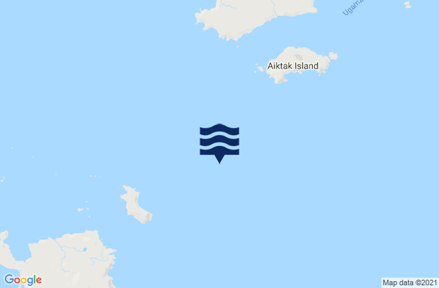 Mappa delle maree di Ugamak Strait off Kaligagan Island, United States