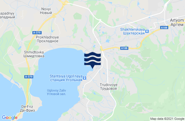 Mappa delle maree di Uglovoye, Russia
